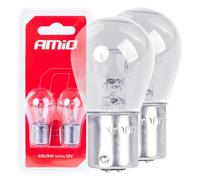 AMiO Lampadine alogene P21/5W BAY15D 12V - Set da 2 pezzi in blister