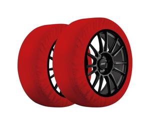 AMIO Textile EN16662-1/Önorm V5121 - Calze da neve per pneumatici da auto, 2 pezzi, colore: Rosso