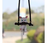 AMIORO Simpatico ciondolo per auto a forma di ramo di gatto, specchietto retrovisore interno, ornamento per la casa (1)
