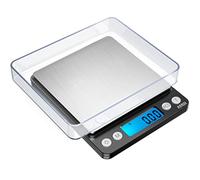 AMIR Bilancia da Cucina Digitale 500g/0.01g, Bilancia Elettronica da Cucina Professionale con Display LCD, Bilancia per Gioielli con Funzione di Tara, Bilancia per Alimenti Caffè Cereali Frutta, Nero