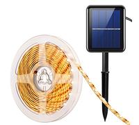 AMIR Solare Striscia LED, Solar Strip Lights, 3 Metro 180 LED Flessibile e Luci Stringa Solare, Nastri LED 8 Modalità di Illuminazione, Auto ON/off, Impermeabile IP65 per Patio, Giardino, Casa