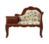 AMISENK 1 Chaise lounge in legno scala 12 per case delle bambole mobili in miniatura con intagli elaborati accessori per la casa delle bambole in legno