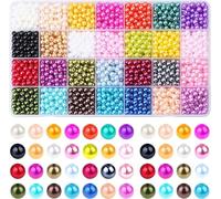 AMISENK 1960pcs Versatile Perline Assortimento Perline Rotonde Gioielli Forniture 28 Colori Imitazione Perle Perline per Collana