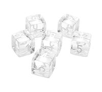 AMISENK 6 Pezzi 16mm Trasparente Acrilico Dadi 6 lati Scultura Digitale Per Club/partito/Famiglia Giochi Accessori Giochi Educativi Giochi