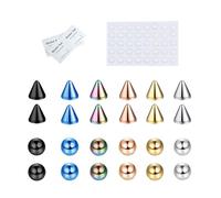 AMISENK 68 anelli in acciaio inox resistenti per sopracciglia e labbra, senza piercing, gioielli per eventi casual e festivi, gioielli per il corpo in acciaio inossidabile, Misura unica, come