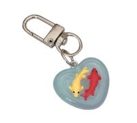 AMISENK Animato Fish Bowl Luce Notte Portachiavi Resina Incandescente Per Studenti Coppie Stili Unici Donne Miniatura Resina Fishbowl, B, Taglia unica