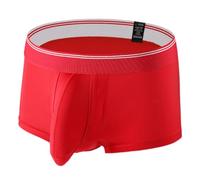 AMISENK Biancheria intima traspirante da uomo in seta di ghiaccio boxer slip a vita bassa Tronco Mutande da uomo, Rosso, XXL