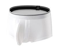 AMISENK Biancheria intima traspirante da uomo in seta di ghiaccio boxer slip a vita bassa Tronco Mutande da uomo, bianco, XXX-Large