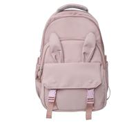 AMISENK Borsa da scuola moderna per la scuola dell'orecchio in nylon per ragazza adolescente ampio spazio di archiviazione studente campus zaino per laptop casual zaino in nylon, C