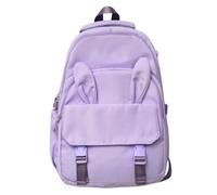 AMISENK Borsa da scuola moderna per la scuola dell'orecchio in nylon per ragazza adolescente ampio spazio di archiviazione studente campus zaino per laptop casual zaino in nylon, Viola