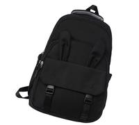 AMISENK Borsa da scuola moderna per la scuola dell'orecchio in nylon per ragazza adolescente ampio spazio di archiviazione studente campus zaino per laptop casual zaino in nylon, Nero