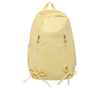 AMISENK Borsa Passeggero Permanente Poliammide Per Studenti Costruzione Sottile Vano Notebook Fedele Meteo Tessuto Immune Minimalista College Zaino Scomparto Laptop, Giallo, Large