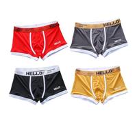 AMISENK Boxer da uomo Slip Nessuno Ride-up Traspirante Confortevole Sport Biancheria Intima Tronco Cotone Ice Silk Biancheria Intima Breve Cotone, A, Taglia unica