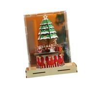 AMISENK Carillon di legno di Natale modello Building Block Handmade Holiday Decoration ragazzi e ragazze regalo di compleanno legno naturale Natale Music Box