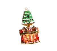 AMISENK Carillon di legno di Natale modello Building Block Handmade Holiday Decoration ragazzi e ragazze regalo di compleanno legno naturale Natale Music Box