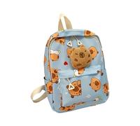 AMISENK Cartoon Capybara Cartoon Zaino Per Bambini Disegno Delicato e Confortevole Sacchetto di Scuola Casual Daypack Per Studente Divertente Carattere Zaino Per Bambini, Blu