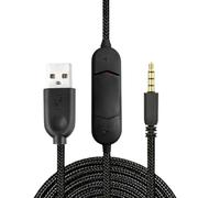 AMISENK Cavo di prolunga per cuffie da 3,5 mm Modulo audio USB integrato e interruttori a scorrimento Controllo microfoni per uso multiplo dispositivo cavo audio USB intrecciato in nylon