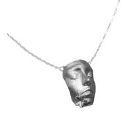 AMISENK Collana con ciondolo a forma di viso alla moda, ispirata all'arte, con fiore a lacrima, gioielli in lega leggera per la sua storia emotiva