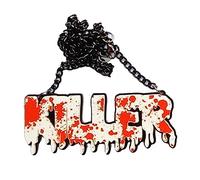AMISENK Collana di Halloween grande punk gotico splatter freak gocciolante sangue assassini collana ciondolo gioielli per feste