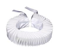 AMISENK Collare regolabile rinascimentale vintage a strati increspato staccabile falso collare per gli amanti dell'arte e gli appassionati di storia rievocazione storica, bianco, Taglia unica