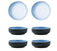 AMISENK Confezione da 6 eleganti piatti piccoli per alimenti, resistenti al calore, finitura lucida, per servire tutti i giorni, piatti essenziali per microonde