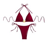 AMISENK Costumi da bagno da donna Push Up Due pezzi Costume da bagno diviso Costume da bagno femminile Tinta unita con stelle marine Costumi da bagno Costumi da bagno da donna Push Up Costume da bagno