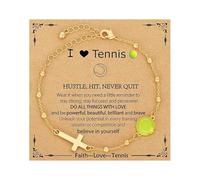 AMISENK Crocifisso regolabile leggero design classico per uomo donna confortevole lega multi sfera ciondolo catena da polso, Misura unica, come descritto