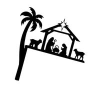 AMISENK Decorazione d'angolo della porta di vacanza antiruggine con il piano incoraggiato della fede per la decorazione ciclica Ponte della porta del metallo di Natale