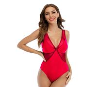 AMISENK Donne Un Pezzo Di Colore Solido Bikini Scava Fuori Costumi Da Bagno Petto Raccolto Costumi Da Bagno Alto Scollo A V Costumi Da Bagno Costumi Da Bagno Per Bikini Backless Costumi Da Bagno