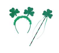 AMISENK Fascia per capelli da folletto irlandese per feste in costume scintillante trifoglio karaoke puntelli per foto Blingbling cerchietto per capelli discoteca accessori per feste, F, Taglia unica