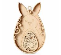 AMISENK Fette di legno incompiute a forma di coniglietti a forma di uova, ritagli incompiuti per la decorazione della casa, pittura, artigianato, progetti artistici per bambini