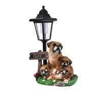 AMISENK Figura decorativa del cane della resina con la lampada solare illuminata per uso esterno impermeabile scultura del giardino decorazione animale decorazione del giardino della resina
