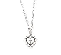 AMISENK Gothic Punk Hollow Cuore Per La Collana Del Pendente Religione Arte Oscura Goth Monili Collane Per Le Donne Rock Metal, Metallo