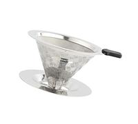 AMISENK Imbuto a doppio strato in acciaio inox per caffè a maglie sottili filtro versa sopra il supporto del cono imbuto in acciaio inossidabile