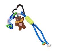 AMISENK Portachiavi con orso danzante in acrilico ornamento fibbia amore e corda di nylon ciondolo portachiavi fatto a mano zaino decorazione novità portachiavi per bambini, D, Taglia unica