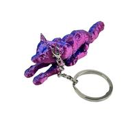 AMISENK Portachiavi portatile con lupo stampato dettagliato, accessorio alla moda per gli appassionati di animali e regali unici in cerca di portachiavi da scrivania ornamento, Rosso e blu, Taglia