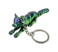 AMISENK Portachiavi portatile con lupo stampato dettagliato, accessorio alla moda per gli appassionati di animali e regali unici in cerca di portachiavi da scrivania ornamento, rosso, blu, verde