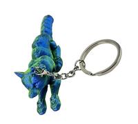 AMISENK Portachiavi portatile con lupo stampato dettagliato, accessorio alla moda per gli appassionati di animali e regali unici in cerca di portachiavi da scrivania ornamento, Blu verde, Taglia unica