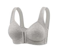 AMISENK Reggiseno con chiusura frontale con gancio push-up sollevatore in morbido cotone comfort da indossare tutti i giorni per le donne reggiseno push up chiusura frontale, Grigio scuro, XXL