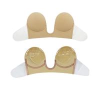 AMISENK Reggiseno invisibile a prova di sudore per la sposa con scollo a U senza spalline Lift Enhancer invisibile push up design adesivo biancheria intima senza spalline intimo da sposa, Colore, A