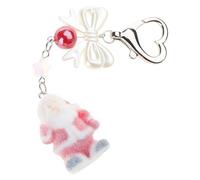 AMISENK Robusto portachiavi in peluche a forma di Babbo Natale con stella e fiocco, decorazione natalizia portatile per tutte le età