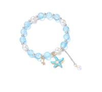 AMISENK Semplice ciondolo ispirato al mare sottile a forma di pesce stellato, accessorio elegante fatto a mano, gioiello da polso per uso quotidiano in spiaggia minimalista, Misura unica, come