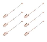 AMISENK Set di 6 cucchiaini da caffè artistici in lega, resistenti alla ruggine, accessori per cucina e sala da pranzo, accessori semplici