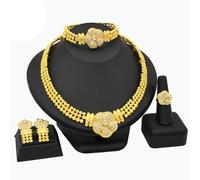 AMISENK Set di accessori da sposa alla moda per donne con collana e orecchini a clip con design a goccia d'acqua