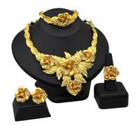 AMISENK Set di accessori da sposa alla moda per donne con collana e orecchini a clip con design a goccia d'acqua