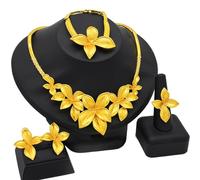 AMISENK Set di accessori da sposa alla moda per donne con collana e orecchini a clip con design a goccia d'acqua