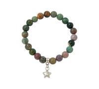 AMISENK Spirali fatte a mano con perline a forma di stella, pietre turchesi irregolari ispirate ai gioielli con chiusura a corda regolabile, Misura unica, come descritto