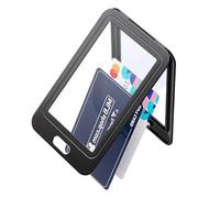 AMISENK Vertical Double-Sided Card Holder With Clear Window Hard Case For Office School Credit Cards Vertical Clear Id Badge Holder