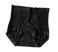 AMISENK Vita alta Intimo Invisibile Per Le Donne Misto Cotone Mutandine Di Pizzo Non Visibile Linea Panty Di Uso quotidiano Slip Lingerie No Show Mutandine Invisibili, Nero , L