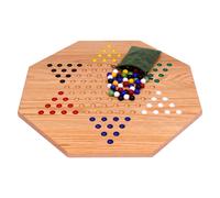 AmishToyBox.com Chinesisches Dame-Brettspiel-Set aus Eichenholz, handbemalt, 48,3 cm breit